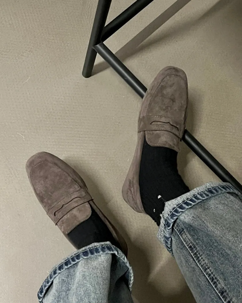 [ Pre-order ] Suede Driving Cushion Loafers
