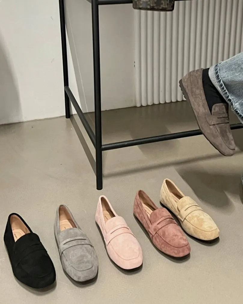 [ Pre-order ] Suede Driving Cushion Loafers