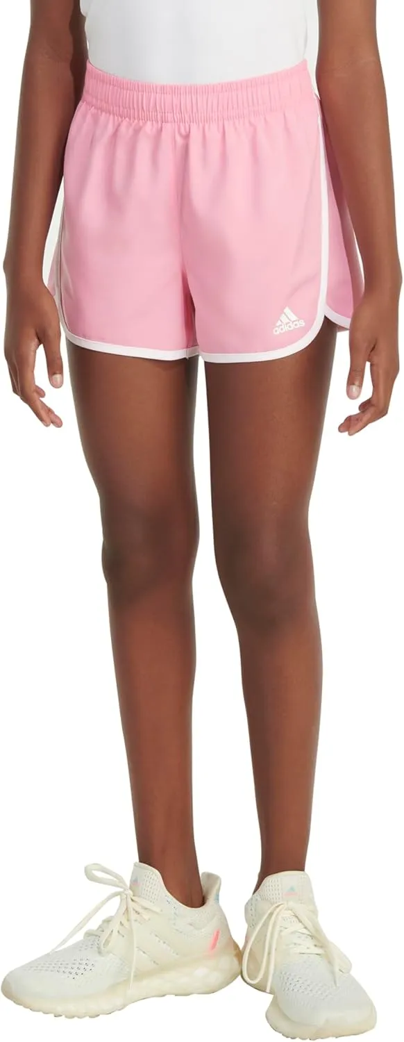 adidas Girls' Elastic Waistband Retro Woven Gym Shorts