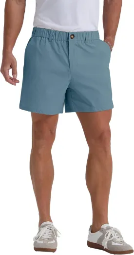 Askdeer Men's 5.5" Shorts Classic-fit Casual Elastic Waistband Shorts Summer Walking, Office, Daily Wear with Multi-Pockets