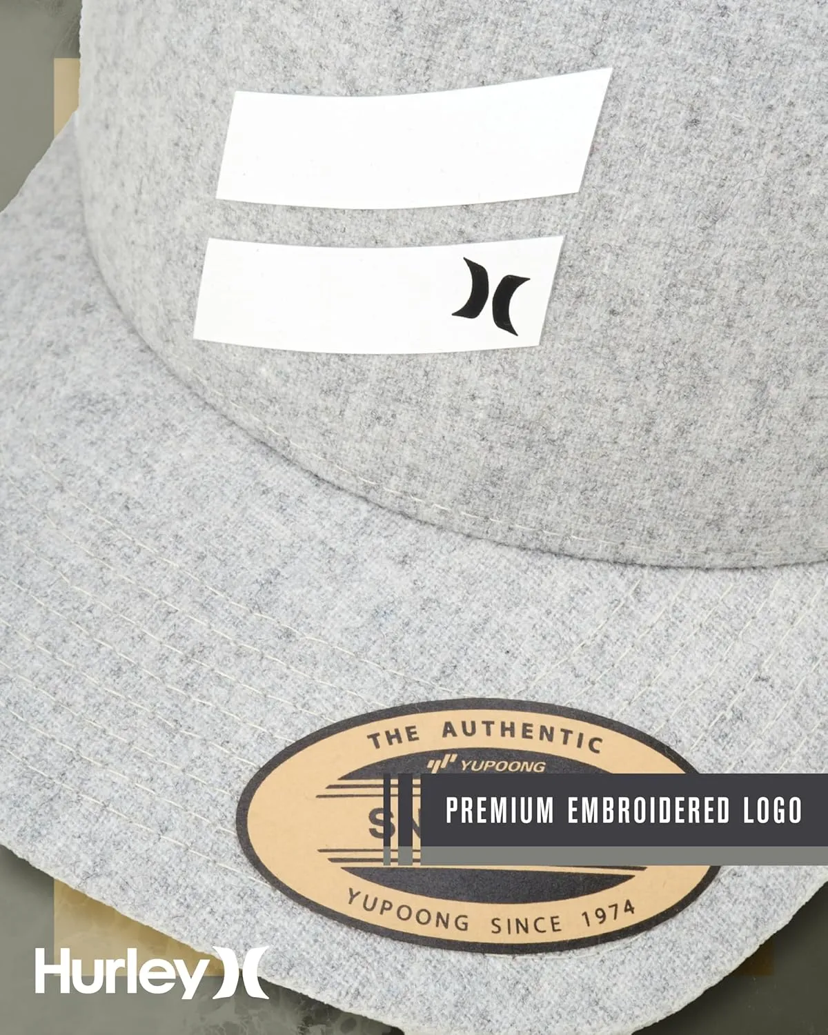 Hurley Men's Trucker Hat - Lightweight Breathable Poly Mesh Back Curved Bill Baseball Cap with Adjustable Snap Closure