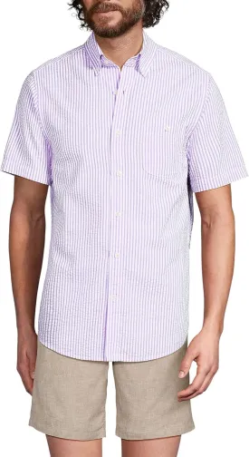 Lands' End Men's Short Sleeve Seersucker Shirt