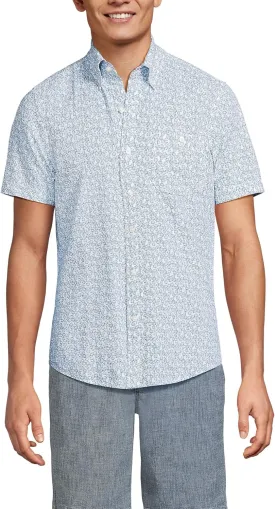 Lands' End Men's Short Sleeve Seersucker Shirt