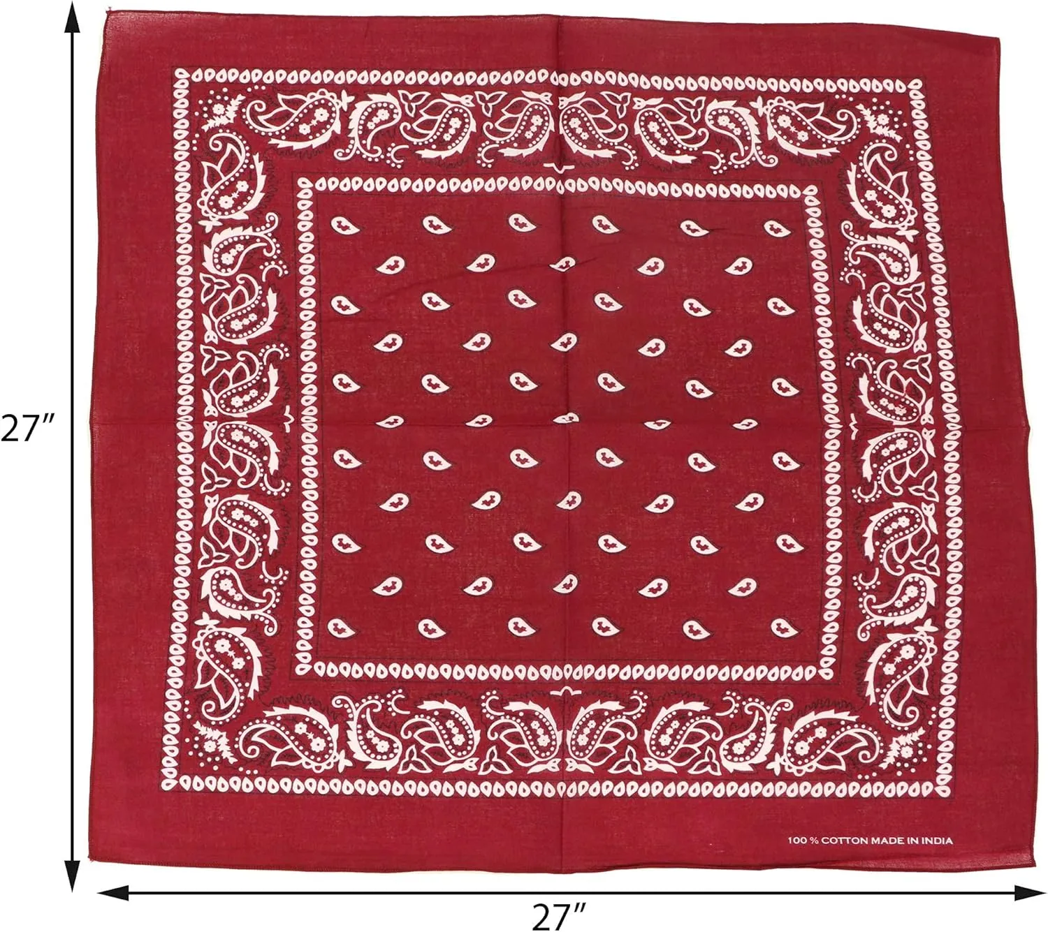 Motique Accessories Extra Large Paisley Bandana 27x27 Inch