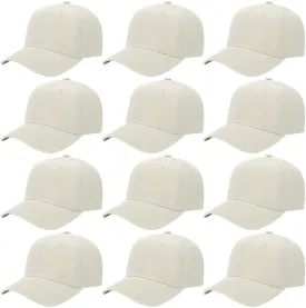 ZH Plain Adjustable Baseball Cap - Lot of 12 Unisex Blank Design Caps